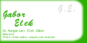 gabor elek business card